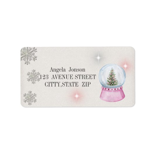 水彩クリスマスツリー，グローブ ラベル (正面)