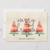 水彩クリスマスツリー シーズンカード (正面)