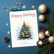 水彩クリスマスツリー