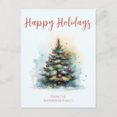 水彩クリスマスツリー シーズンポストカード (正面)