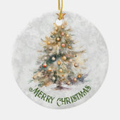水彩クリスマスツリー セラミックオーナメント (正面)
