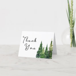 水彩クリスマスツリー フェスティブ ウェディング サンキューカード