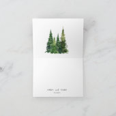 水彩クリスマスツリー フェスティブ ウェディング サンキューカード (内部)