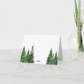 水彩クリスマスツリー フェスティブ ウェディング サンキューカード (裏面)