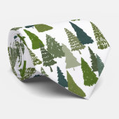 水彩クリスマスツリー |ホリデーパターン ネクタイ (ロール)
