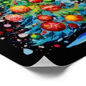 水彩クリスマスツリー ポスター (角)