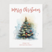 水彩クリスマスツリー ポストカード (正面)