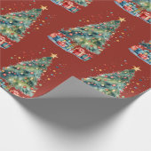 水彩クリスマスツリー ラッピングペーパー (角)
