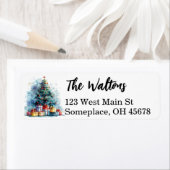 水彩クリスマスツリー ラベル (インサイチュ)