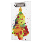 水彩クリスマスツリー、両面パーソナライズされた、 クリップボード (左)