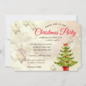 水彩クリスマスツリー、《写真》ぼけ味企業のパーティー 招待状 (正面)