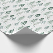 水彩クリスマスツリー。冬の森。 ラッピングペーパー (角)