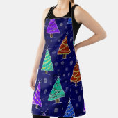 水彩クリスマスツリー：森のパターン。 エプロン (インサイチュ)