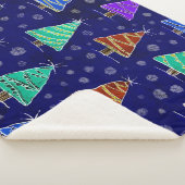 水彩クリスマスツリー：森のパターン。 シェルパブランケット (3/4)