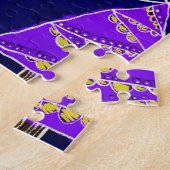 水彩クリスマスツリー:森のパターン。 ジグソーパズル (側面)