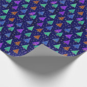 水彩クリスマスツリー：森のパターン。 ラッピングペーパー (角)