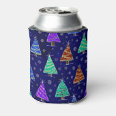 水彩クリスマスツリー：森のパターン。 缶クーラー (缶裏面)