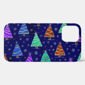 水彩クリスマスツリー:森のパターン。 Case-Mate iPhoneケース (裏面 (横))
