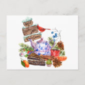 水彩クリスマスティーアンドケーキタイム ポストカード (正面)