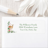 水彩クリスマスディアー差出人住所ラベル ラベル (インサイチュ)