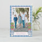 水彩クリスマストトピアリーギンガムフォト シーズンカード (スタンド正面)