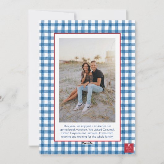 水彩クリスマストトピアリーギンガムフォト シーズンカード (裏面)