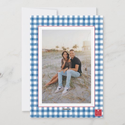 水彩クリスマストトピアリーギンガムフォト シーズンカード (裏面)