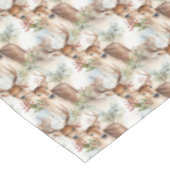 水彩クリスマストナカイの緑のホリーベリー テーブルクロス (アングル)