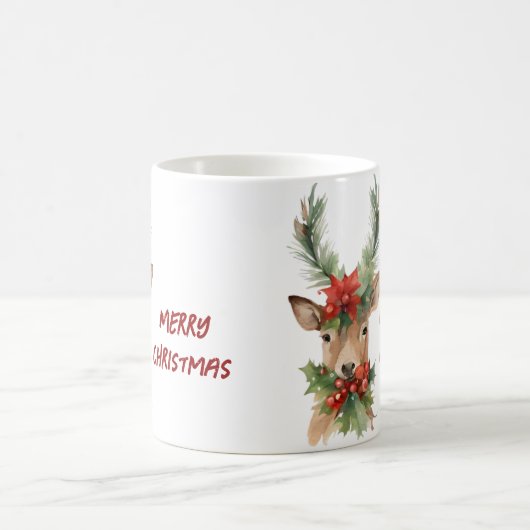 水彩クリスマストナカイ コーヒーマグカップ (中央)