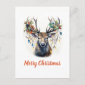 水彩クリスマストナカイ ポストカード (正面)