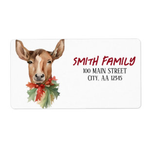 水彩クリスマストナカイ ラベル