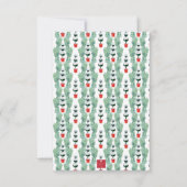 水彩クリスマストピアリーモノグラムクレスト サンキューカード (裏面)