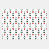 水彩クリスマストピアリーモノグラムクレスト ラッピングペーパーシート (正面2)