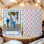 水彩クリスマストピアリー竹写真 シーズンカード