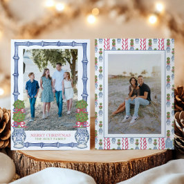 水彩クリスマストピアリー竹写真 シーズンカード