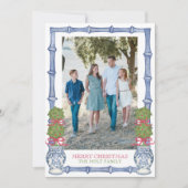 水彩クリスマストピアリー竹写真 シーズンカード (正面)