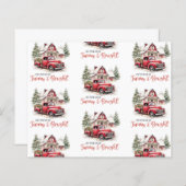 水彩クリスマストラックとヴィンテージ納屋 (正面/裏面)