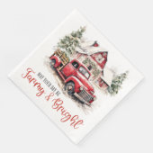 水彩クリスマストラックとヴィンテージ納屋 (コーナー)