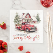 水彩クリスマストラックとヴィンテージ納屋 (インサイチュ)