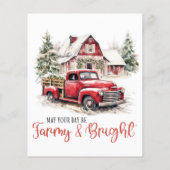 水彩クリスマストラックとヴィンテージ納屋 チラシ (裏面)