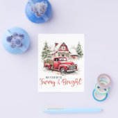 水彩クリスマストラックとヴィンテージ納屋 チラシ (シングル)