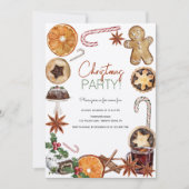 水彩クリスマストリートフェスティバル食品パーティー 招待状 (正面)