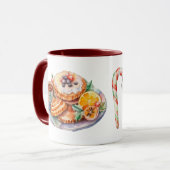 水彩クリスマストリート マグカップ (正面左)