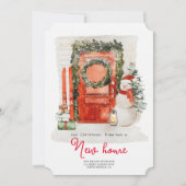 水彩クリスマスドア 引っ越しのお知らせ 招待状 (正面)