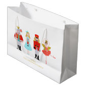 水彩クリスマスナツクラッカーキャラクター ラージペーパーバッグ (正面アングル)