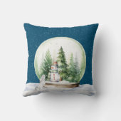 水彩クリスマスバニーと雪だるま クッション (裏面)