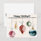 水彩クリスマスバブルズ ハッピー シーズンカード (正面/裏面)