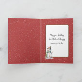 水彩クリスマスバーンドウィズ雪だるま シーズンカード (内部)