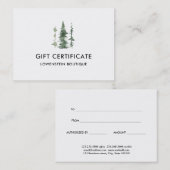 水彩クリスマスパインツリーズ |商品券 割引カード (正面/裏面)