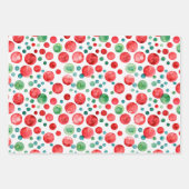 水彩クリスマスパターン ラッピングペーパーシート (正面2)